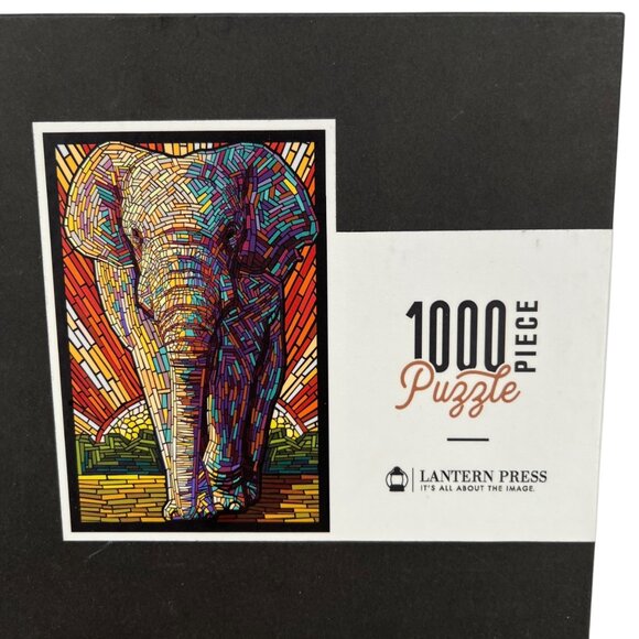 Lantern Press Asian Elephant Paper Mosaic 1000 Piece Puzzle NIB - Picture 2 of 9